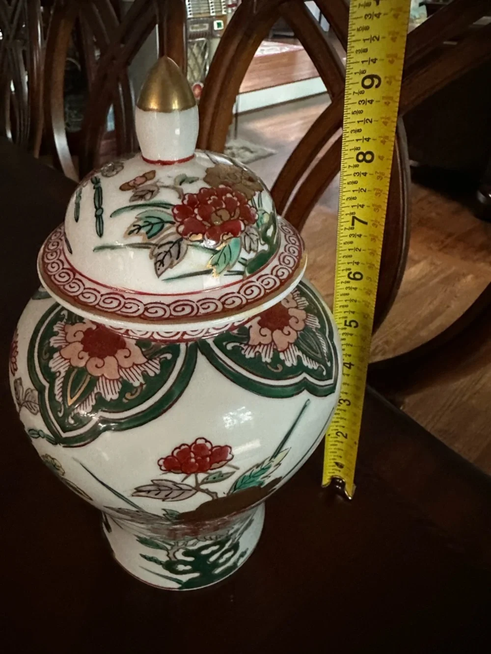 STUNNING ANTIQUE JAPANESE KUTANI GINGER JAR IN EUC